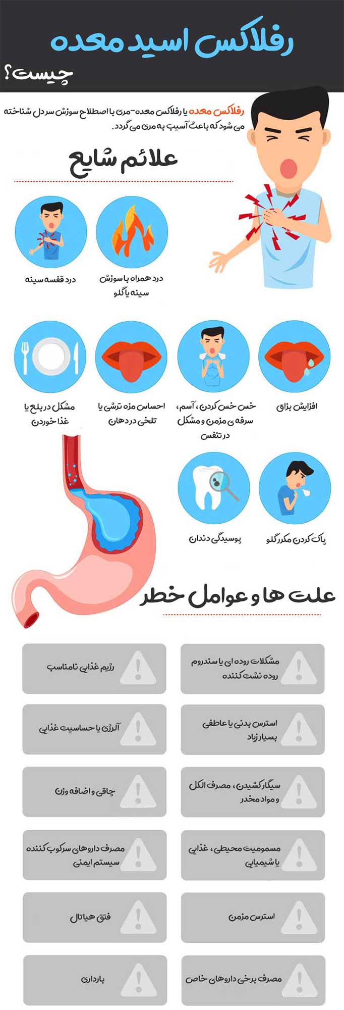 علائم خطرناک رفلاکس معده