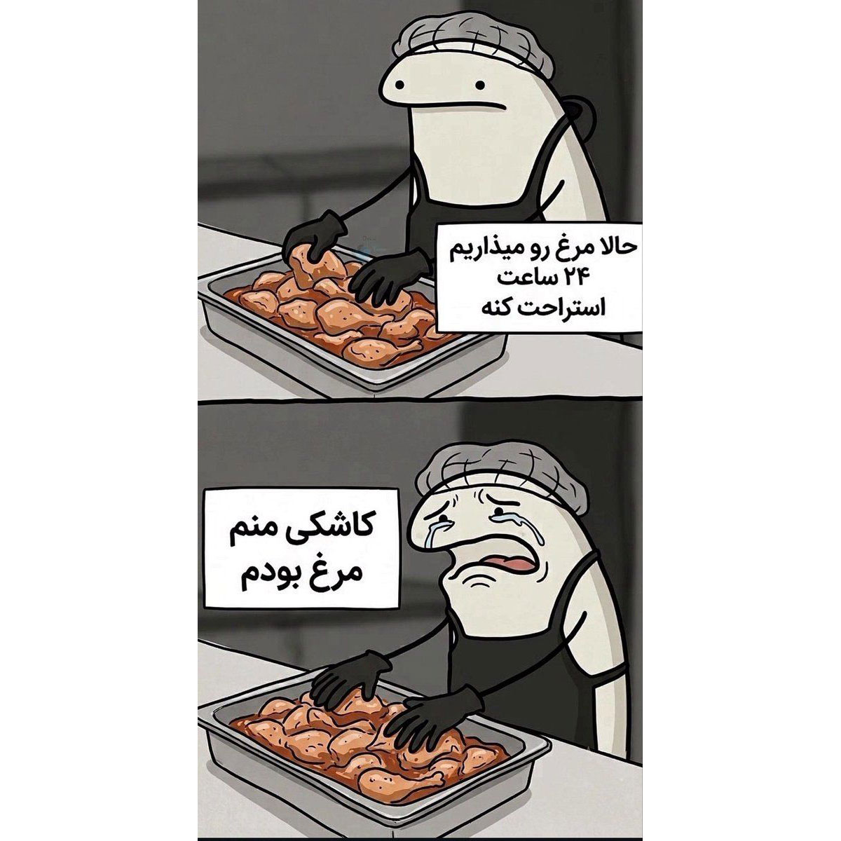 جوک آموزش آشپزی – کاشکی منم مرغ بودم