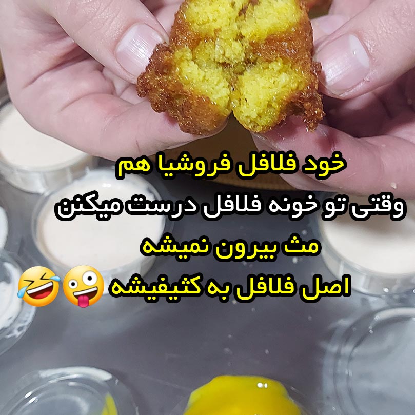 خود فلافل فروشیا هم وقتی تو خونه فلافل درست میکنن مث بیرون نمیشه