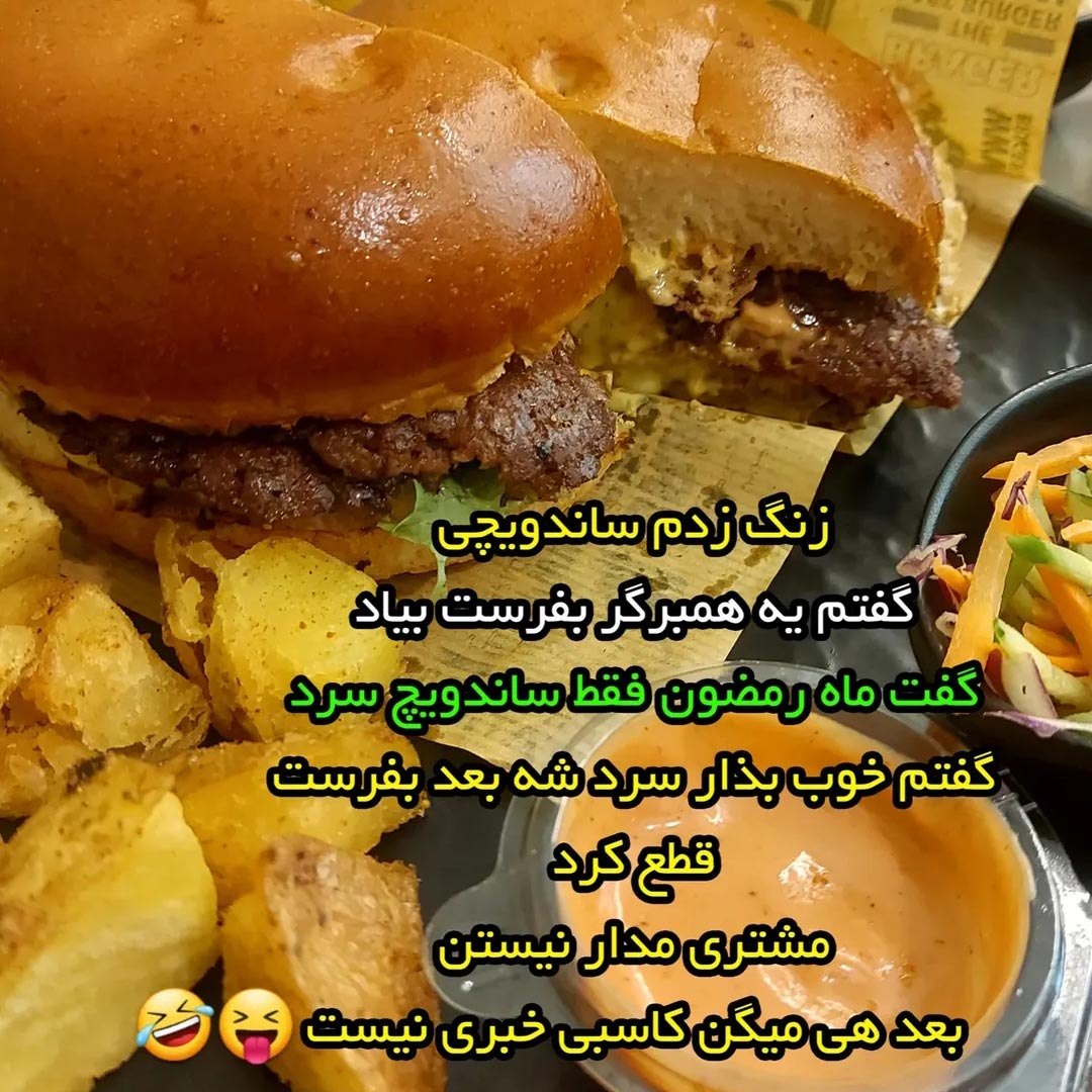 زنگ زدم ساندویچی گفتم یه همبرگر بفرست بیاد