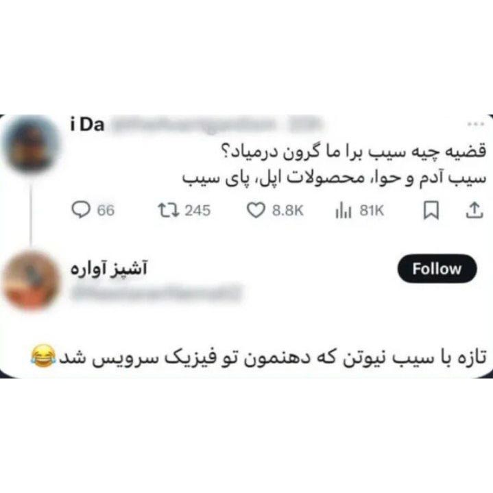 قضیه چیه سیب برا ما گرون درمیاد ؟ جوک