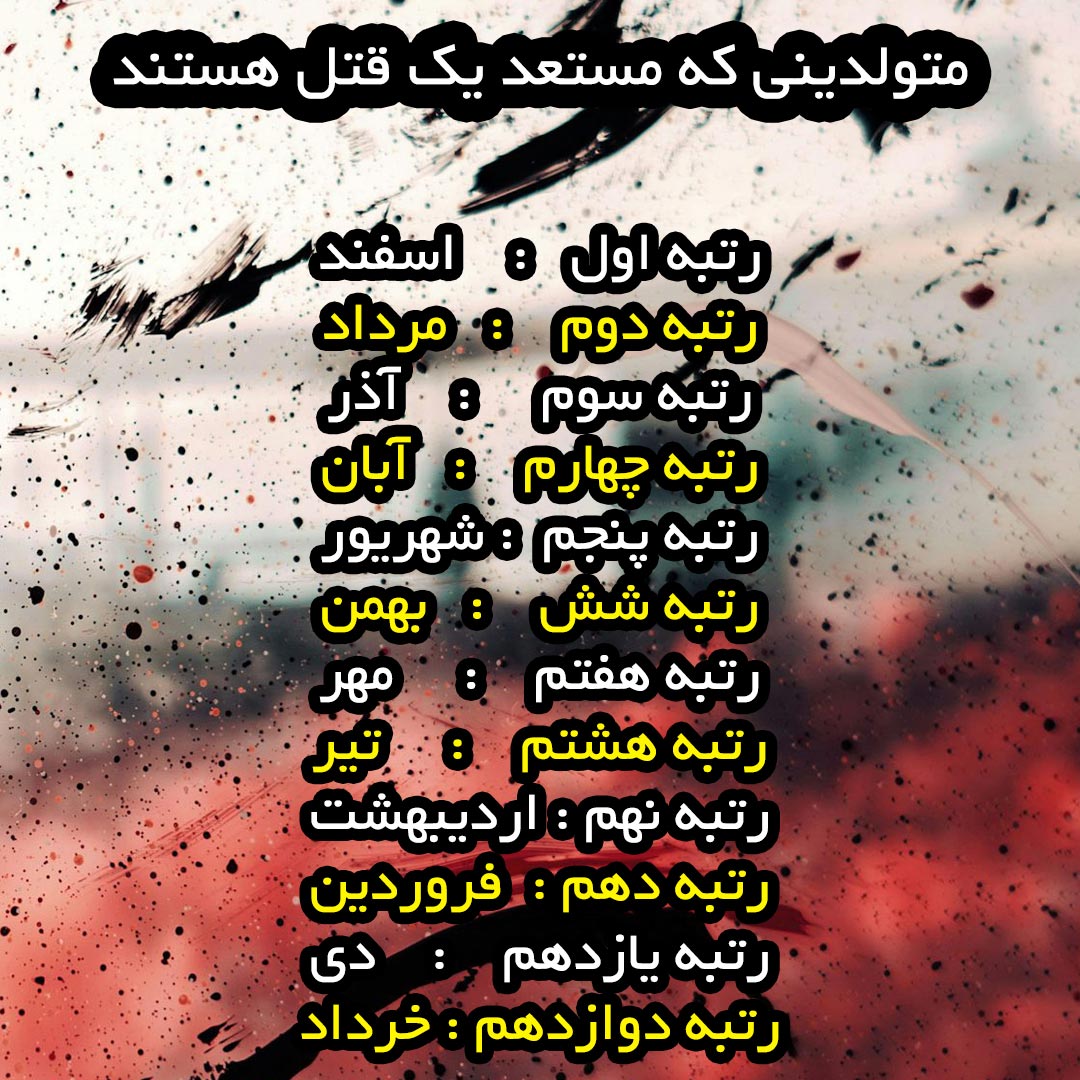 متولدینی که مستعد یک قتل هستند