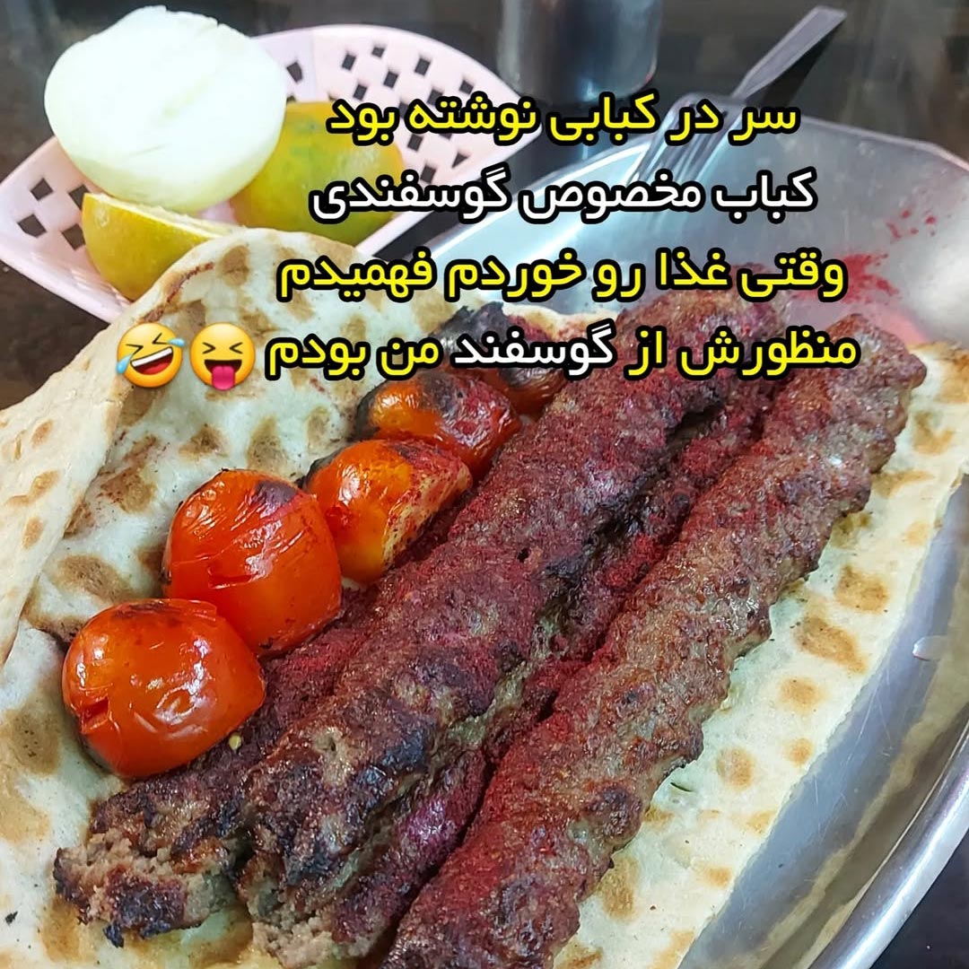 نوشته بود چلوکباب مخصوص گوسفندی