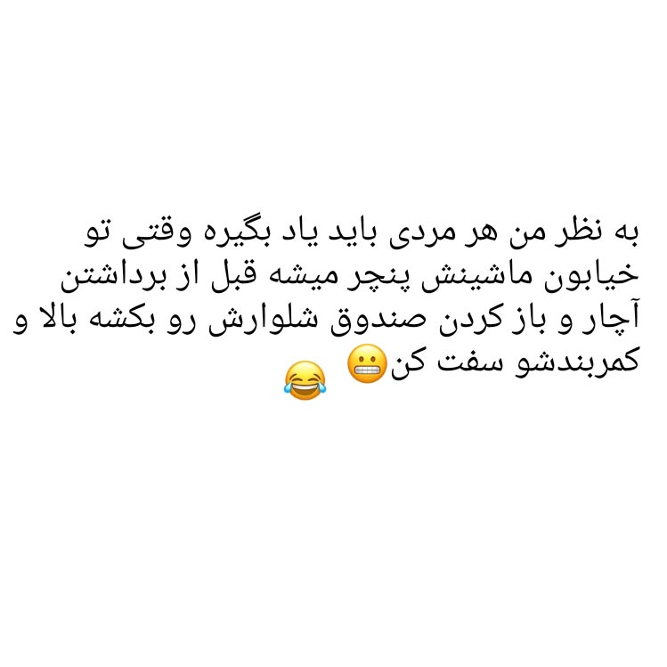 وقتی تو خیابون ماشینش پنچر میشه قبل از برداشتن آچار و باز کردن صندوق