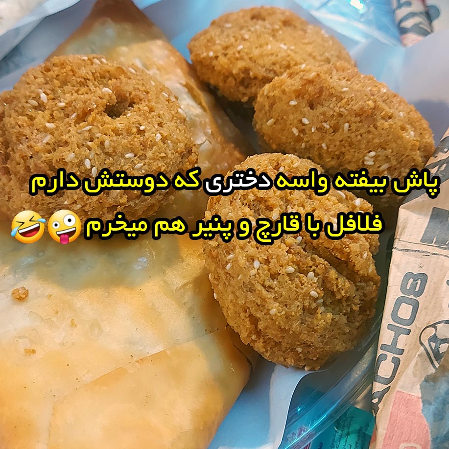 پاش بیفته واسه دختری که دوستش دارم فلافل با قارچ و پنیر هم میخرم