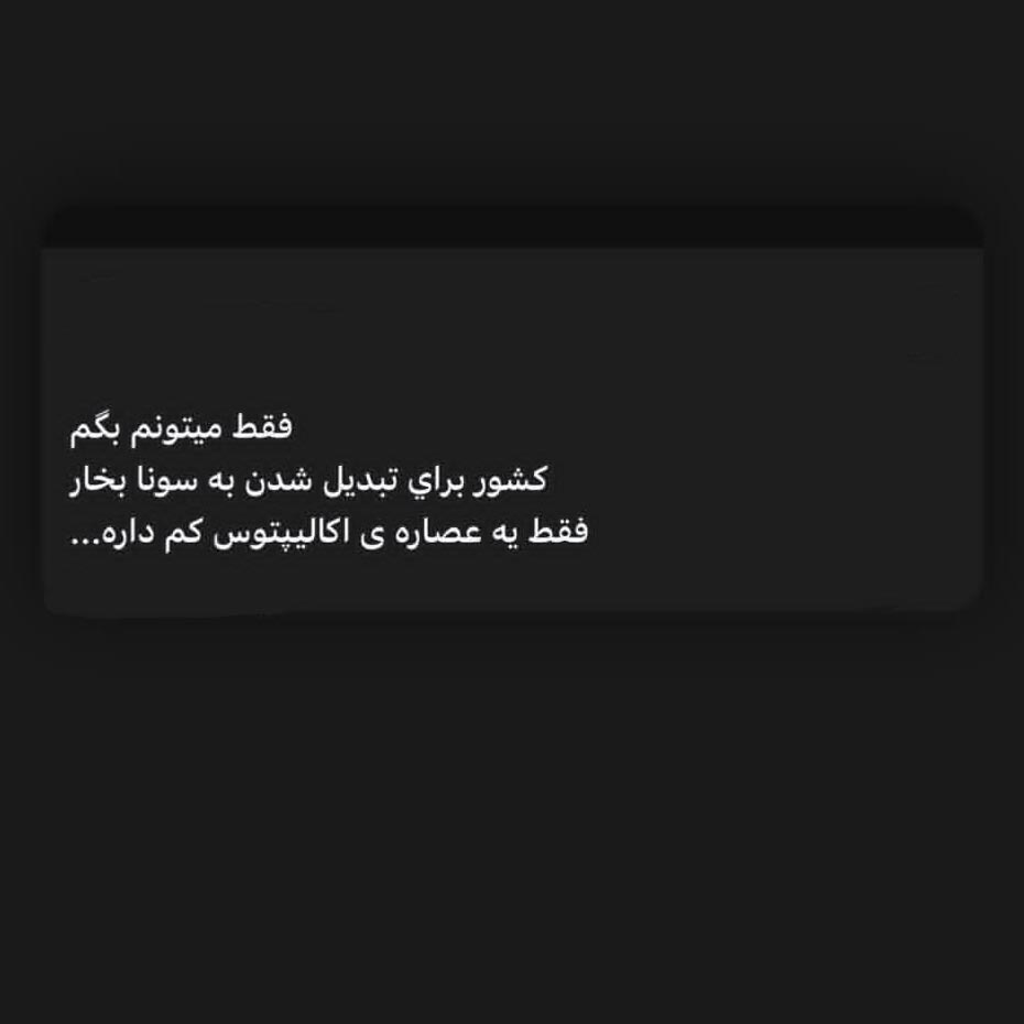 کشور برای تبدیل شدن به سونا فقط اکالیپتوس کم داره